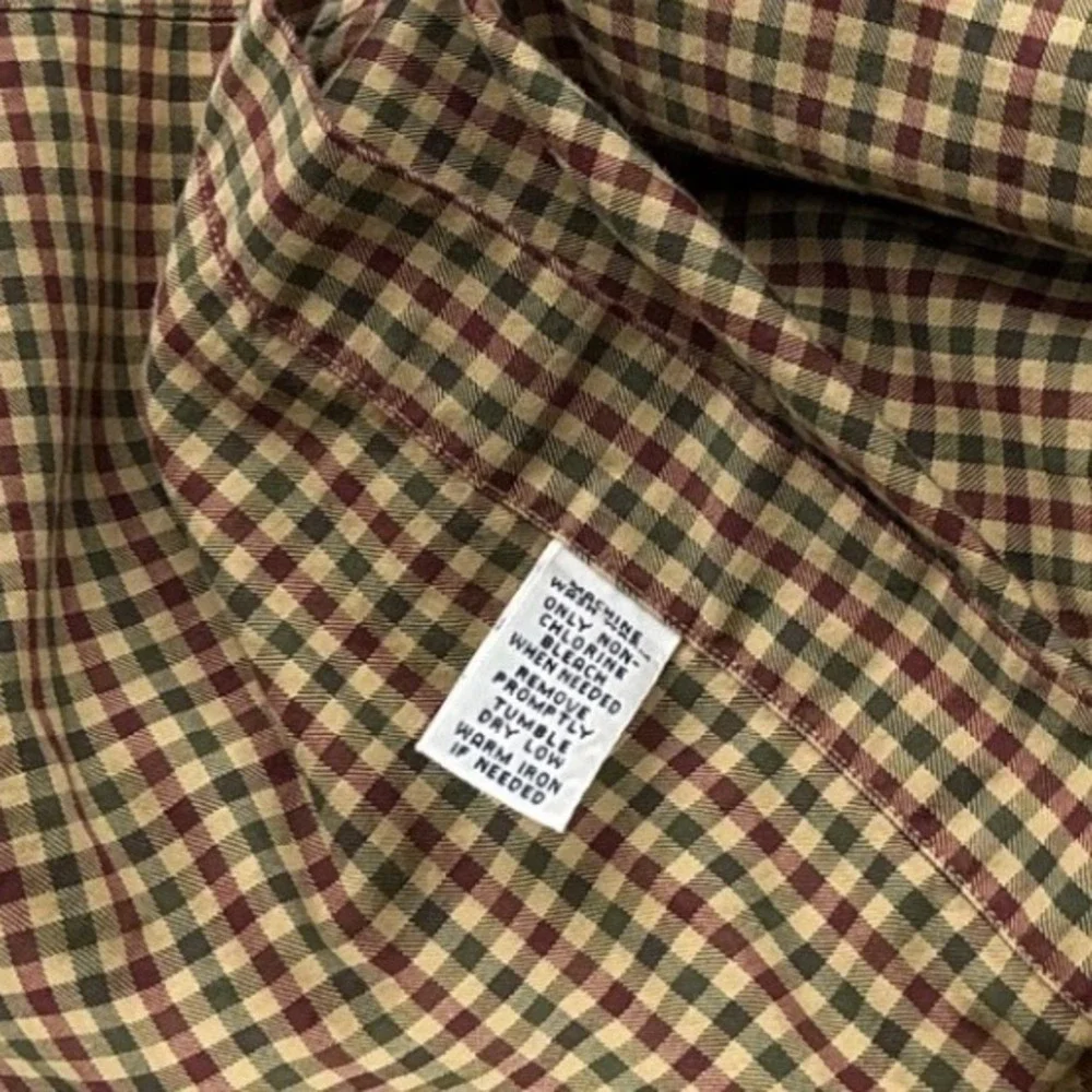 Ralph Lauren‎ Mens 2XLT Tall Classic Fit Gingham Check Button Down Shirt Brown